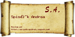 Spisák Andrea névjegykártya